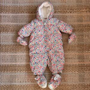 GAP Baby Snowsuit with Colorful Floral Accents